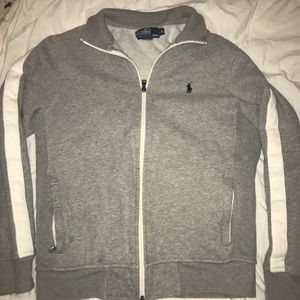 grey polo zip up
